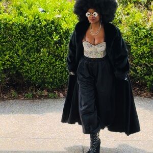 Mint Koslows soft female sable black Mink Fur Coat Jacket Stroller S-M